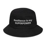 Resilience Is My Superpower Denim Bucket Hat