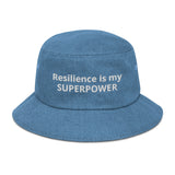 Resilience Is My Superpower Denim Bucket Hat